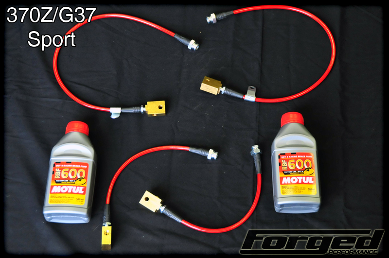 Forged Performance Racing Stainless Steel Brake Line Kit With Motul Package Infiniti G37 2008-Present With Sport Brakes